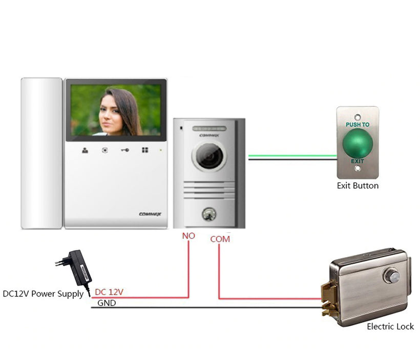 YLI ABK702BL - Cerradura Eléctrica Izquierda / Carcasa Metálica / Apertura con Botón, Llave / 12VDC / Uso Interior / Compatible con Controles de Acceso