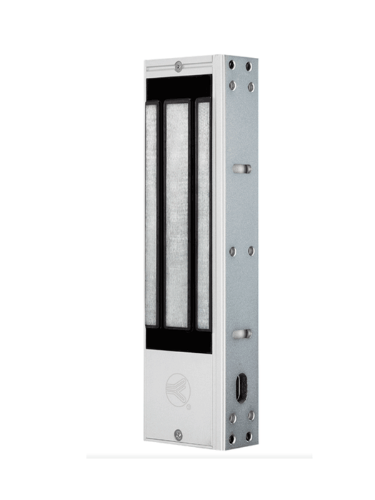 YLI YM750NTLED - Cerradura Magnética 750 kg o 1500 Lb de Fuerza de Sujeción / Indicador Led / Uso Interior / Retardo de tiempo / Voltaje Dual 12v/24 VDC / Compatible con Soporte MBK750ZL