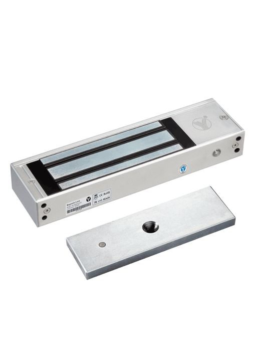 YLI YM750NTLED - Cerradura Magnética 750 kg o 1500 Lb de Fuerza de Sujeción / Indicador Led / Uso Interior / Retardo de tiempo / Voltaje Dual 12v/24 VDC / Compatible con Soporte MBK750ZL