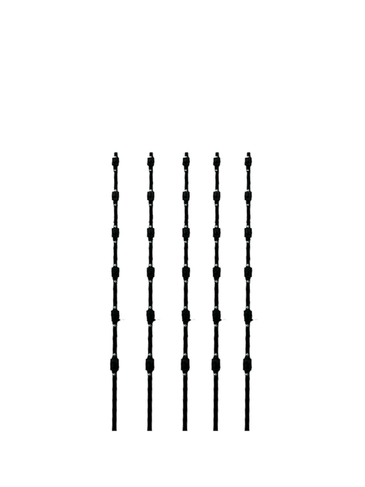 YONUSA K156L - Kit de 5 postes de perfil 3/4 en color negro de 1.2 mts de largo, con 6 aisladores de paso para 6 líneas con 15 cm de separación/ Listo para instalación en campo