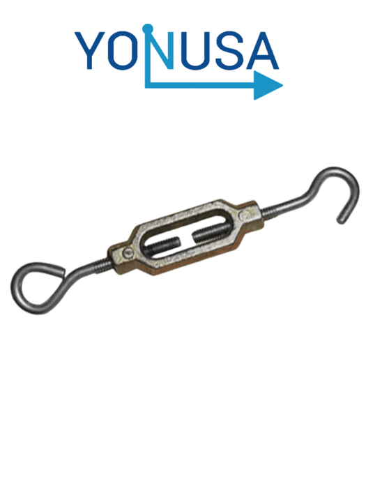 YONUSA TEN532Z - Tensor para líneas de cercas eléctricas YONUSA,  hechos de aleación de zinc, alta resistencia a la corrosión, armellas y gacho de alambre pulido calibre 10/ Resistencia de 70 Kg