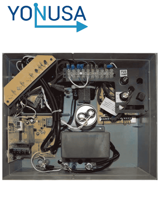 YONUSA EY10000127AF - Energizador de Alta Frecuencia para Cerco Eléctrico 10,000 V, Cobertura de hasta 10,000 metros Lineales (o 2,000 metros en 5 Líneas), Incluye Interfaz con 2 Zonas Cableadas y Soporta Módulo WiFi