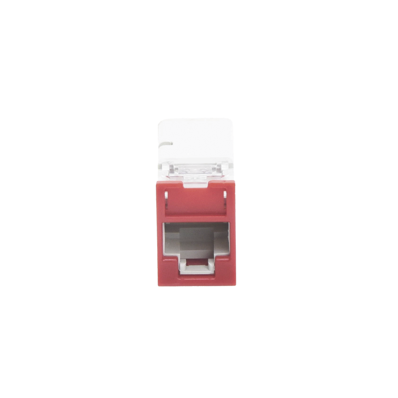 Z6-03 Jack Z-MAX UTP Categoría 6, Montaje híbrido en Placa de Pared (Plano y Angulado), Color Rojo