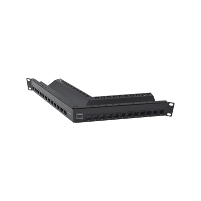 Patch Panel Z-MAX de 24 puertos, Blindado, Precargado con Jacks Categoria 6A, Angulado, 1UR - Toer