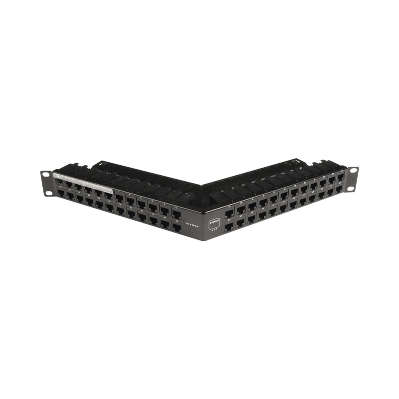 Z6AS-PNLA-U48K Patch Panel Z-MAX de 48 puertos, Blindado, Precargado con Jacks Categoría 6A,  Angulado, 1UR
