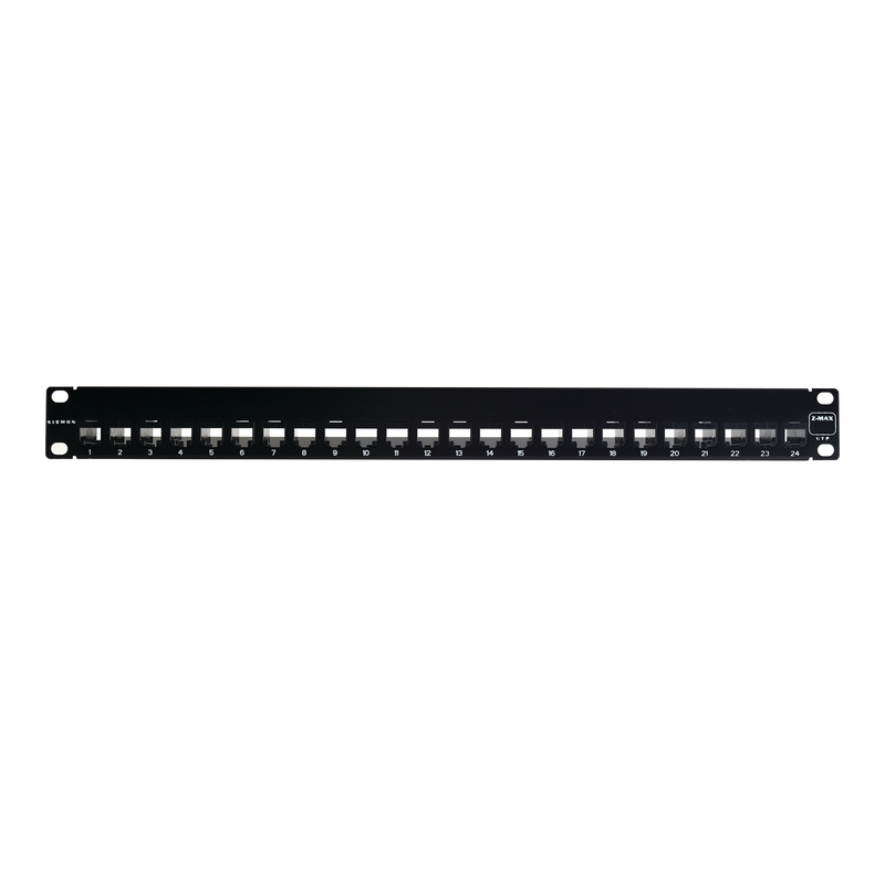 Z6-PNL-24K Patch Panel UTP Z-MAX de 24 puertos, Precargado con Jacks Categoría 6, Plano, 1UR