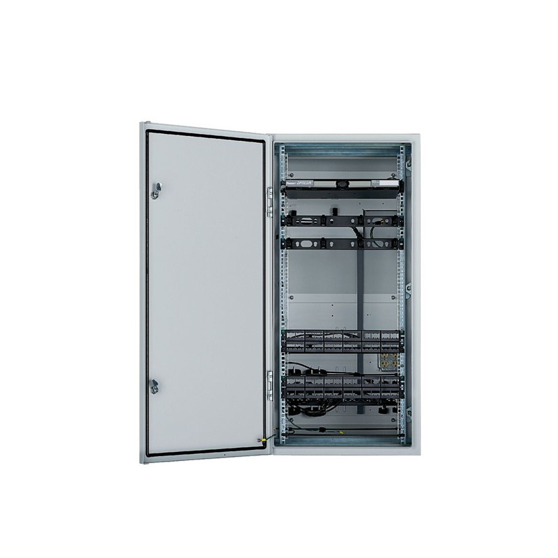 ZDF48-RA Gabinete Industrial Preconfigurado de Montaje en Pared, Fabricado en Acero Bajo en Carbono, Protección NEMA 4/12 IP66, de 26 UR, Color Gris