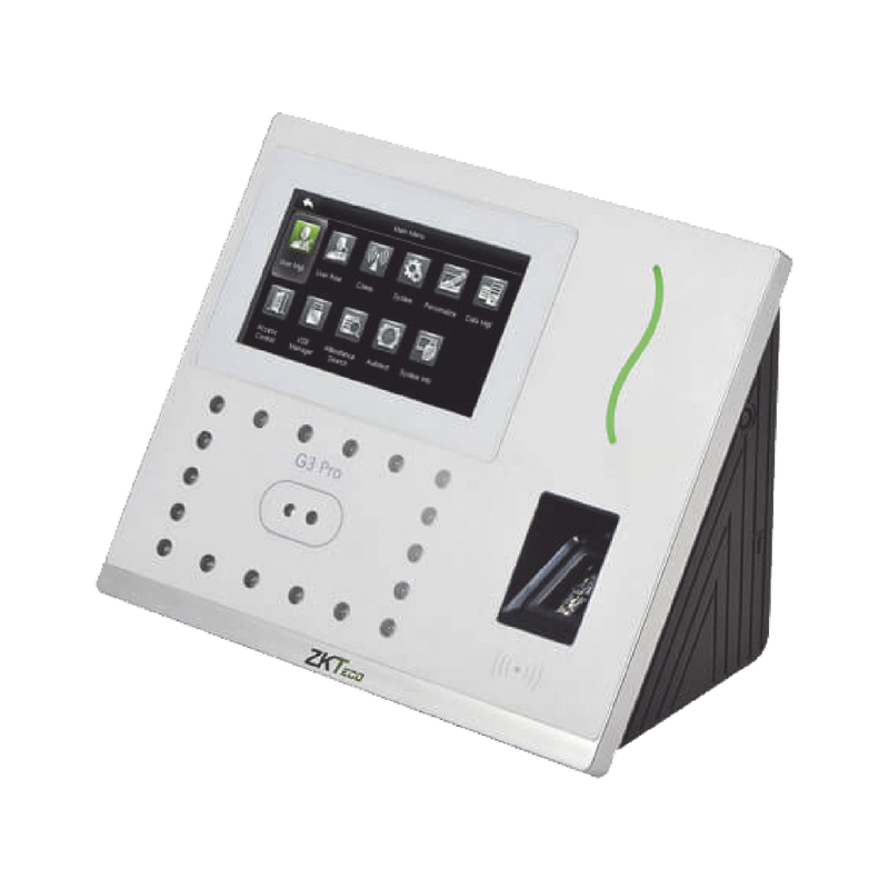 ZKG3PRO Checador Biometrico / Reconocimiento Facial /12,000 Rostros / 6,000 palmas / 20,000 Tarjetas /20,000 huellas / Soporta DDNS con BIOTIMEPRO /