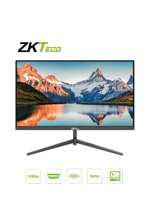 ZKTECO ZD222KA - Monitor LED Full HD de 22 pulgadas / Resolución 1920 x 1080 / Retroiluminación DLED / 1 Entrada de video HDMI y 1 VGA / Ángulo de Visión Horizontal 178° /  Soporte VESA / Incluye Cable HDMI / Ideal para hogar y oficina