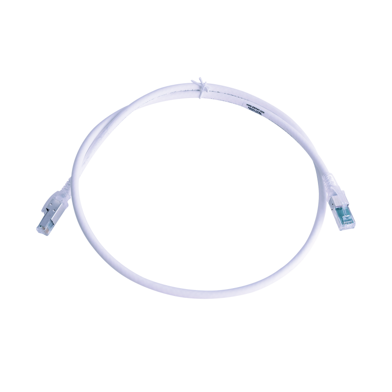 ZM6A-S03-02B Patch Cord Z-MAX Cat6A S/FTP, CM/LS0H, 3ft, Color Blanco, Versión Bulk (Sin Empaque Individual)