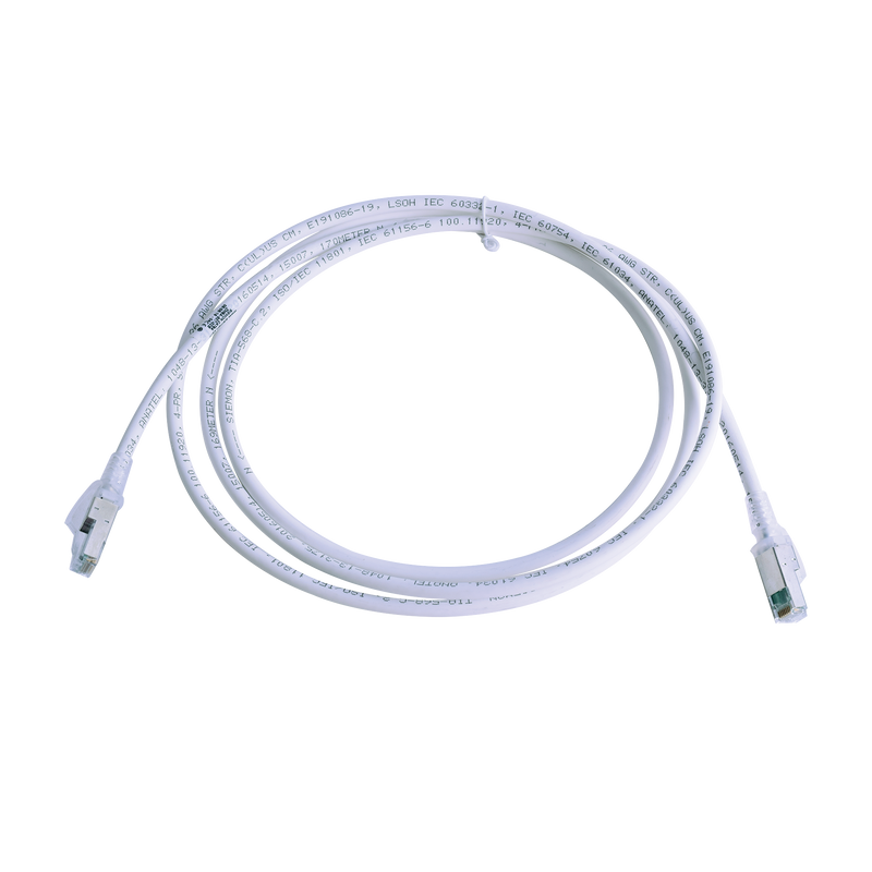 ZM6A-S07-02B Patch Cord Z-MAX Cat6A S/FTP, CM/LS0H, 7ft, Color Blanco, Versión Bulk (Sin Empaque Individual)