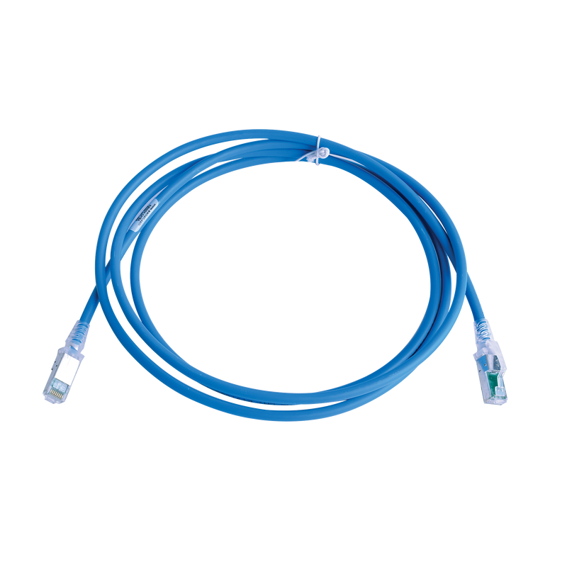ZM6A-S07-06B Patch Cord Z-MAX Cat6A S/FTP, CM/LS0H, 7ft, Color Azul, Versión Bulk (Sin Empaque Individual)