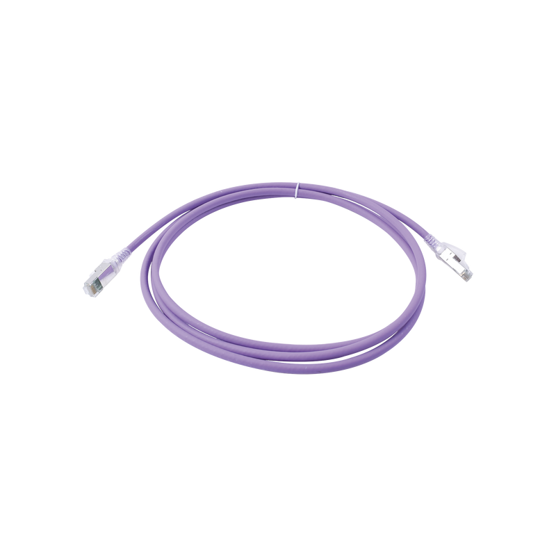 ZM6A-S07-08B Patch Cord Z-MAX Cat6A S/FTP, CM/LS0H, 7ft, Color Violeta, Versión Bulk