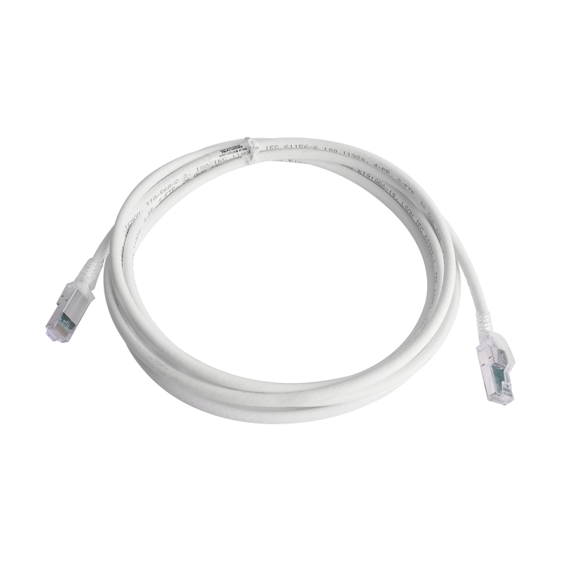 ZM6A-S10-02B Patch Cord Z-MAX Cat6A S/FTP, CM/LS0H, 10ft, Color Blanco, Versión Bulk (Sin Empaque Individual)
