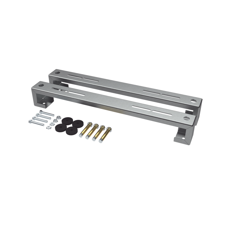 ZT-MPF-180 ZT-MPF-180 Base para piso universal ajustable para capacidades de 1 a 3 toneladas con pernos deslizables y amortiguación
