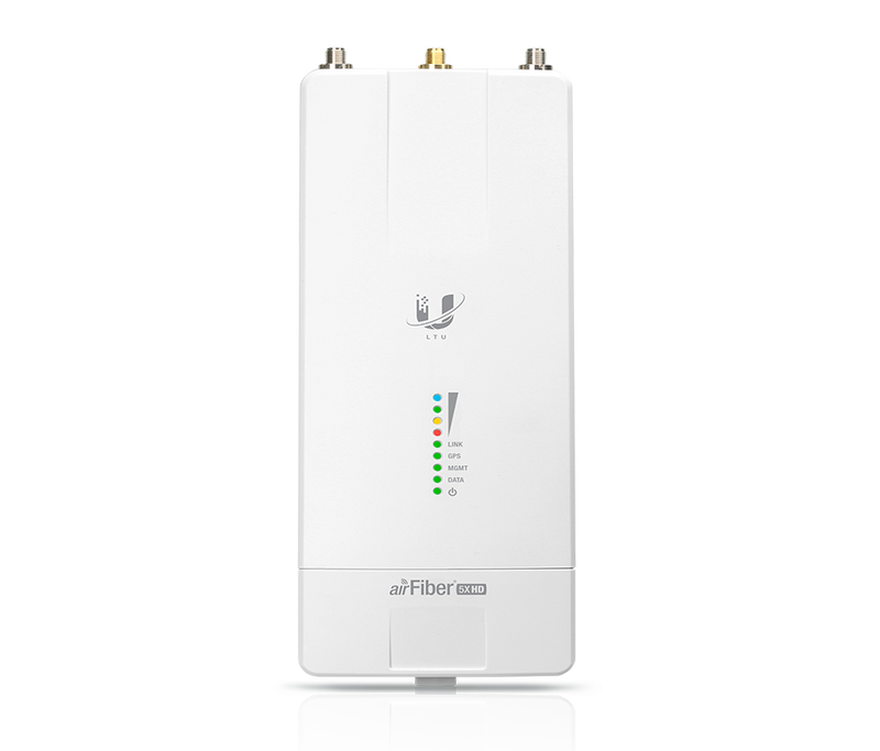 UBIQUITI AIRFIBER AF-5XHD - Radio conectorizado AirFiber X clase Carrier para uso exterior en frecuencias de 4.8GHz a 6.2GHz, alcanza velocidades de hasta 1 Gbps con 26 dBm de potencia de transmisión utilizando tecnología LTU , IP67, 1 Puerto RJ45 GbE.