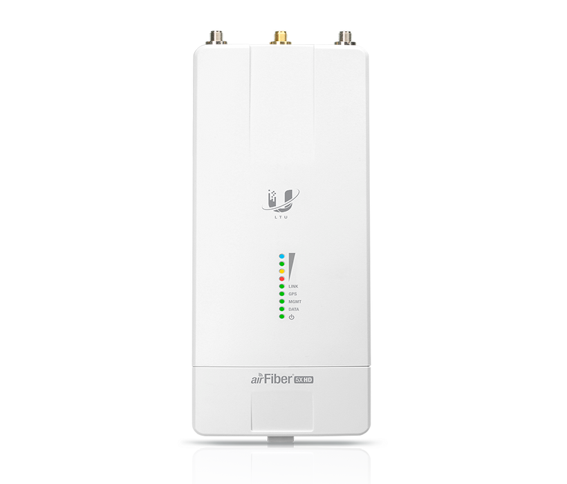 UBIQUITI AIRFIBER AF-5XHD - Radio conectorizado AirFiber X clase Carrier para uso exterior en frecuencias de 4.8GHz a 6.2GHz, alcanza velocidades de hasta 1 Gbps con 26 dBm de potencia de transmisión utilizando tecnología LTU , IP67, 1 Puerto RJ45 GbE.