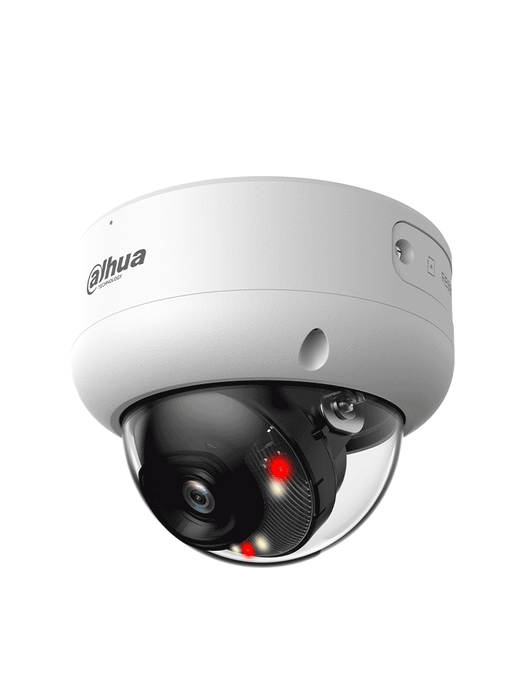 DAHUA DH-IPC-HDBW3249EP-AS-IL-0280B Cámara IP Domo Antivandálica de2MP/WizSense / Xinghan/SMD 4.0/IA SSA/ Iluminador dual inteligente/ AcuPick/ 2.8mm/ 100°/IR, luz cálida 40m/Micrófono incorporado/IP67/IK10/ E&S de Alarma y Audio/ Ranura MicroSD/