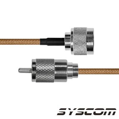 SN-142-UHF-60 Cable Coaxial RG-142/U de 60 cm, con conectores N Macho a UHF Macho (PL-259).