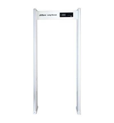 Dahua ISC-D109L Arco detector de metales con 9 zonas de detección, pantalla de 5 dígitos, luces indicadoras y contador de paso. Ofrece alarmas ajustables con 99 tonos y volumen configurable, brindando seguridad y precisión.