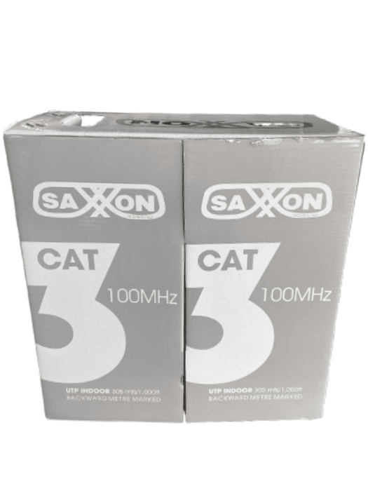 SAXXON OCAT3CCA - Bobina de Cable UTP Cat3/ 305 Metros/ CCA/ Color Gris/ Uso Interior/ 2 Pares/ Para Usos Multiples/