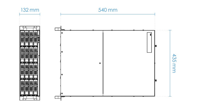 VIVOTEK NR9682-v2 - NVR de 64 canales con 16 bahías, 3U rackable, cuenta con fuente redundante y es compatible con ONVIF, H.265 y VAST embebido