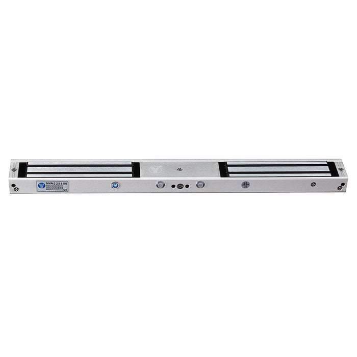 YLI YM180NDLED - Cerradura Magnética Doble con Indicador Led para Control de Acceso / Interior / Fuerza de Sujeción 180 Kg o 350 Lbs por lado / Compatible con Soporte MBK180NDZL y MBK180U