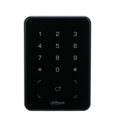 DAHUA DHI-ASR2101A-ME  - Lectora con Tecnologia Dual con Teclado para Panel de Control de Acceso/ Soporta Tarjetas ID y Mifare/ Soporta Passwords/ Wiegand y RS-485/ Soporta Uso Exterior/