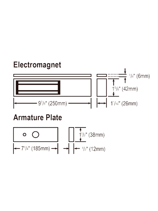 Seco-Larm E941SA600 - Electroiman de 600Lb  + Soporte en "Z" y en "L"