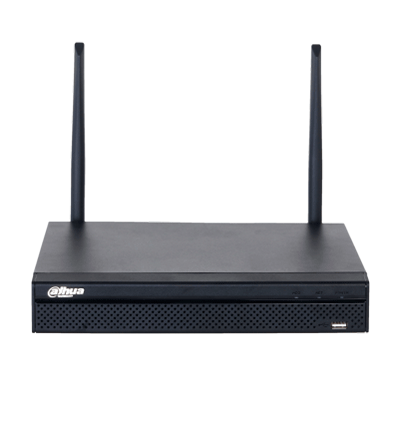 DAHUA NVR1104HS-W-S2 - NVR WiFi de 4 Megapixeles/ 4 Canales IP/ H.265/ Salidas HDMI &VGA/ 1 Bahía de Disco Duro/ 1 E&S de Audio/ Onvif/ Emparejamiento Automático con IPC WiFi de Dahua/