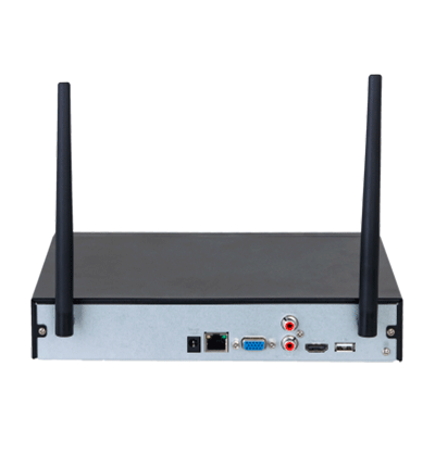 DAHUA NVR1104HS-W-S2 - NVR WiFi de 4 Megapixeles/ 4 Canales IP/ H.265/ Salidas HDMI &VGA/ 1 Bahía de Disco Duro/ 1 E&S de Audio/ Onvif/ Emparejamiento Automático con IPC WiFi de Dahua/