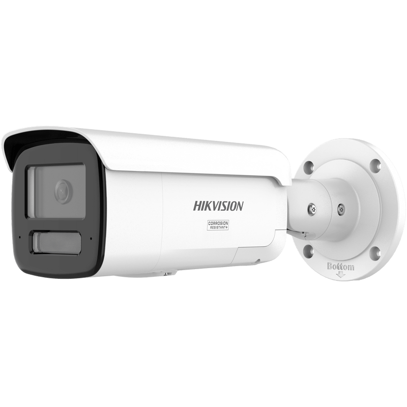 [Dual Light + ColorVu 3.0 + HikAI] Bala IP 4 Megapixel / Lente 4 mm / 60 mts IR + Luz Blanca / Exterior IP67 / Estrobo Azul y Rojo / WDR 130 dB / ACUSENSE 3.0 / Metal / NEMA 4X / ACUSEARCH