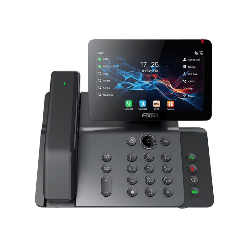V66-PRO Telefono IP Wi-Fi, Handset Inalámbrico, Recepción de Video, 20 Líneas SIP, Puertos Gigabit, PoE con Puerto USB, Bluetooth.