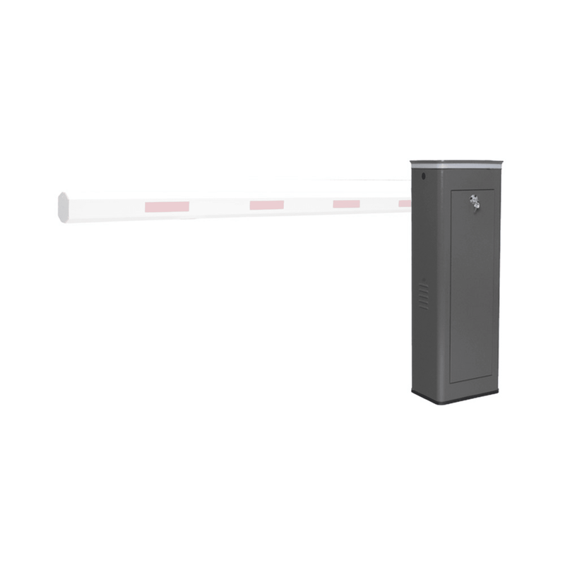 XBS-5003-L Barrera Vehicular Izquierda / Soporta Brazo de Hasta 5.5 m / Final de Carrera Ajustable por Programación / Movimiento Fluido / Diseño Elegante Color Gris / Con Corona Led Semaforizada