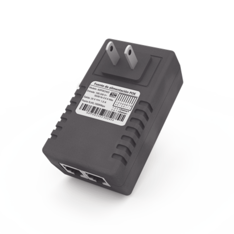 ADPOE4805 Adaptador de pared / Inyector PoE / 48 Vcc / 0.5 A / Controlado por chip IC / Protección contra OV, OC, SC, UV/  Fácil de instalar