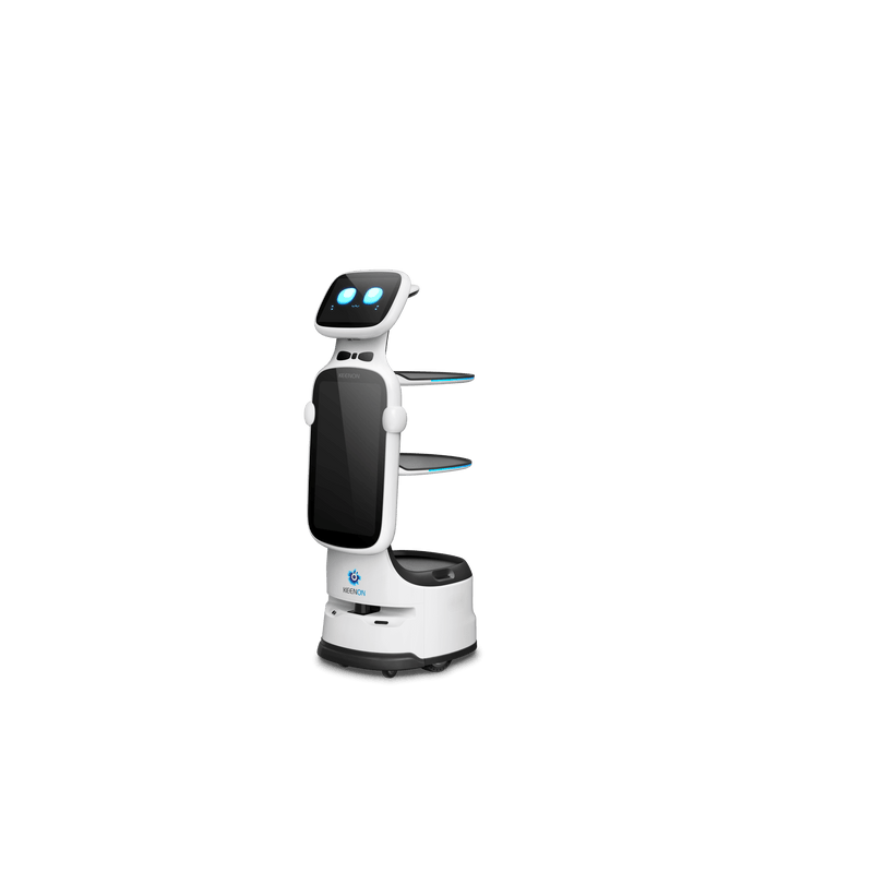 Robot de Entrega Automatizado / Área de Cobertura Máxima 200*200? / Velocidad de Movimiento Ajustable 0.1~1.0 m/s / Colaboración Multi-robot Hasta 20 Robots / Batería de Ion de Litio Ternaria / Pantalla de Publicidad 18.5 pul