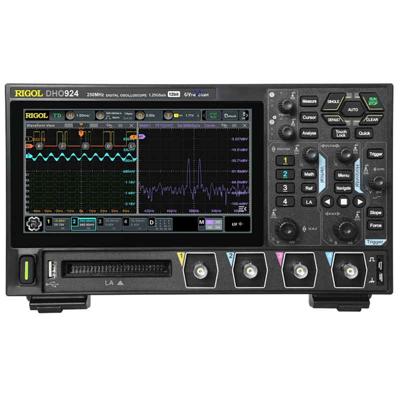 Osciloscopio Digital RIGOL de 4 Canales Análogos, 250 MHz de Ancho de Banda Análoga, Vel. de Muestreo-Tiempo Real de 1.25 GS/s.