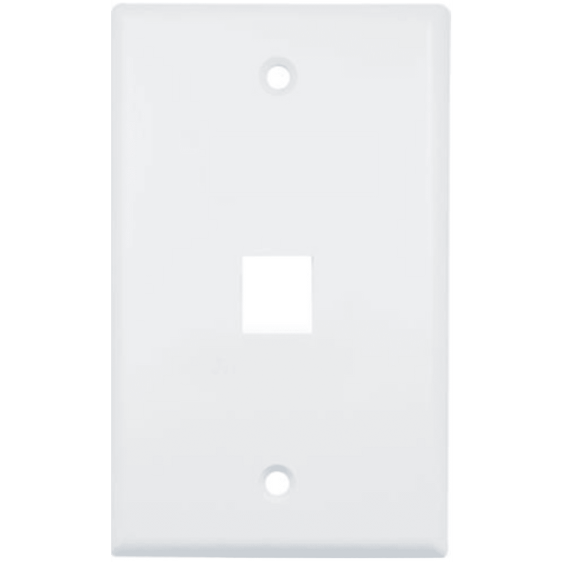 Placa de Pared (Face Plate) / 1 Puerto / Color Blanco / Caja con 20 Piezas / ABS