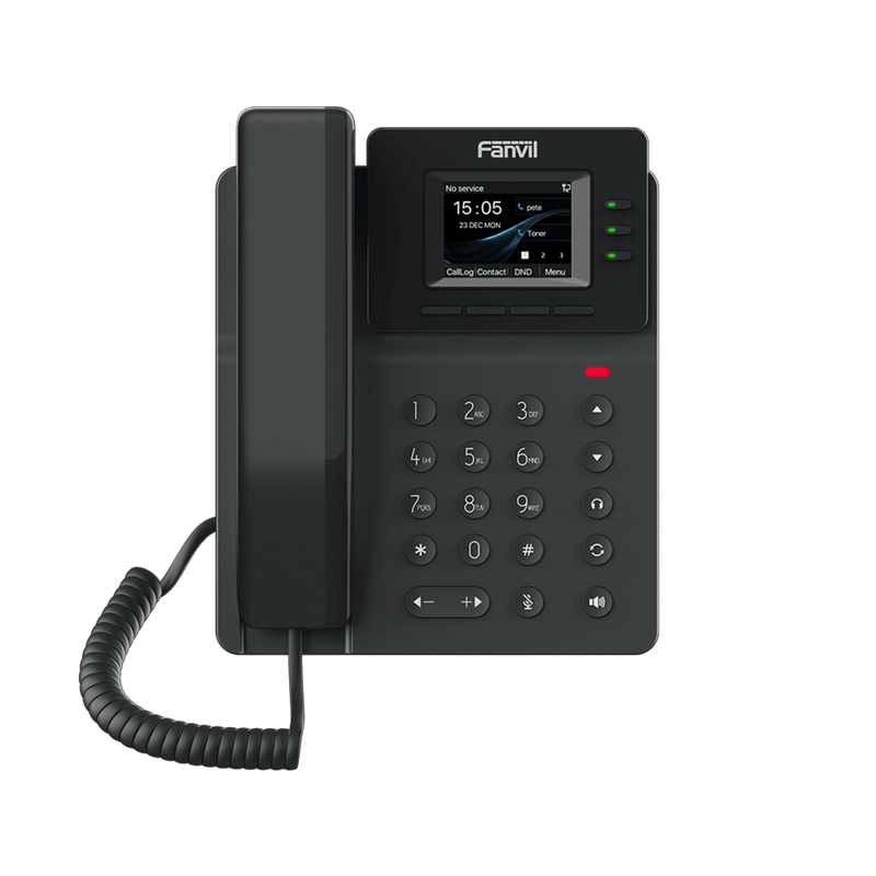V60P Teléfono IP empresarial para 4 líneas SIP con pantalla LCD de 2.4 pulgadas a color, Opus y conferencia de 6 vías, PoE.