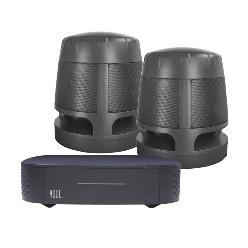 KIT Amplificador VSSL A1X | 2 Bocinas Acoustiscape TruAudio Modelo AS360 |  IP66