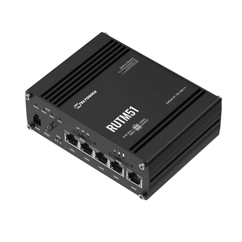 Router Industrial 5G LTE con 2 Ranuras SIM/ 5 Puertos Gigabit/ Wi-Fi con Doble Banda/ Soporta VPN Servidor-Cliente/ Compatible con RMS