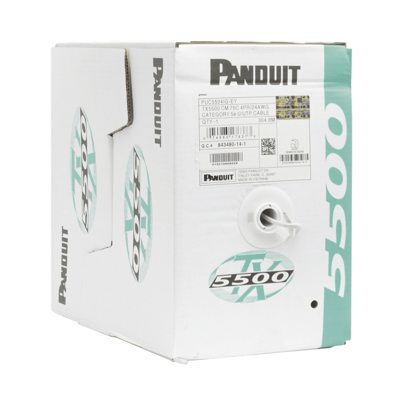 Bobina de Cable UTP 305 m. de Cobre, PanNet, Gris, Categoría 5e (24 AWG), PVC (CM), de 4 pares