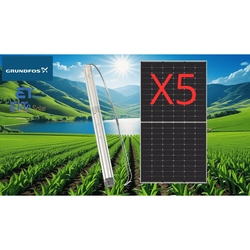 KIT15SQF290610WB Kit De Bombeo Solar/ Bomba 2.5 Kw / 5 Módulos Solares 610w