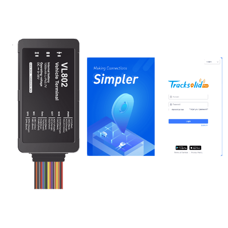 VL802PROMO Localizador vehicular 4G Boton de Emergencia y Relevador incluidos / detección de apertura de puertas / multiples salidas digitales / compatible con sensor ultrasonico de combustible / primer año de licencia incluido (PTSCX)