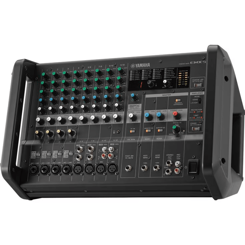 EMX5 Mezcladora de Audio Amplificada | 12 Canales | Amplificador de Alta Eficiencia 2x630W | Efectos Integrados | 4/8 Ohms