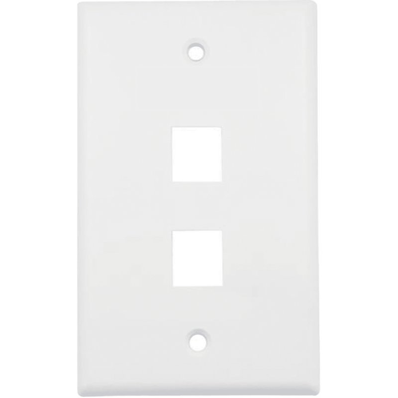 Placa de Pared (Face Plate) / 2 Puertos / Color Blanco / Caja con 20 Piezas / ABS