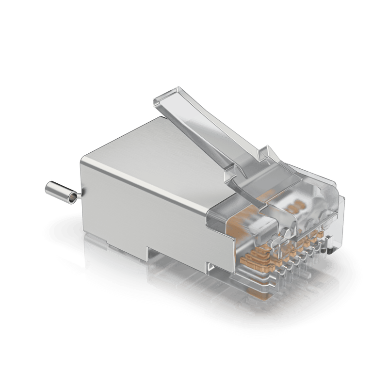 UISP-CONNECTOR-SHD Paquete de 100 Conectores RJ45 Blindados Diseñados para Cables Ethernet UISP (UISP Cable Pro y Cable Carrier)