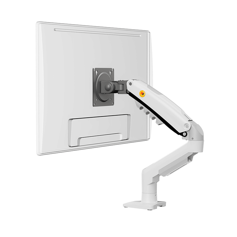 Brazo Ajustable para Monitor Ergonómico / Compatible con Monitores de 17 - 30 / Capacidad de Peso hasta 9 kg / Rotación 360° / Inclinación +85° a  -30° / Giro 180° / Ajuste de Resorte de Gas / Color Blanco