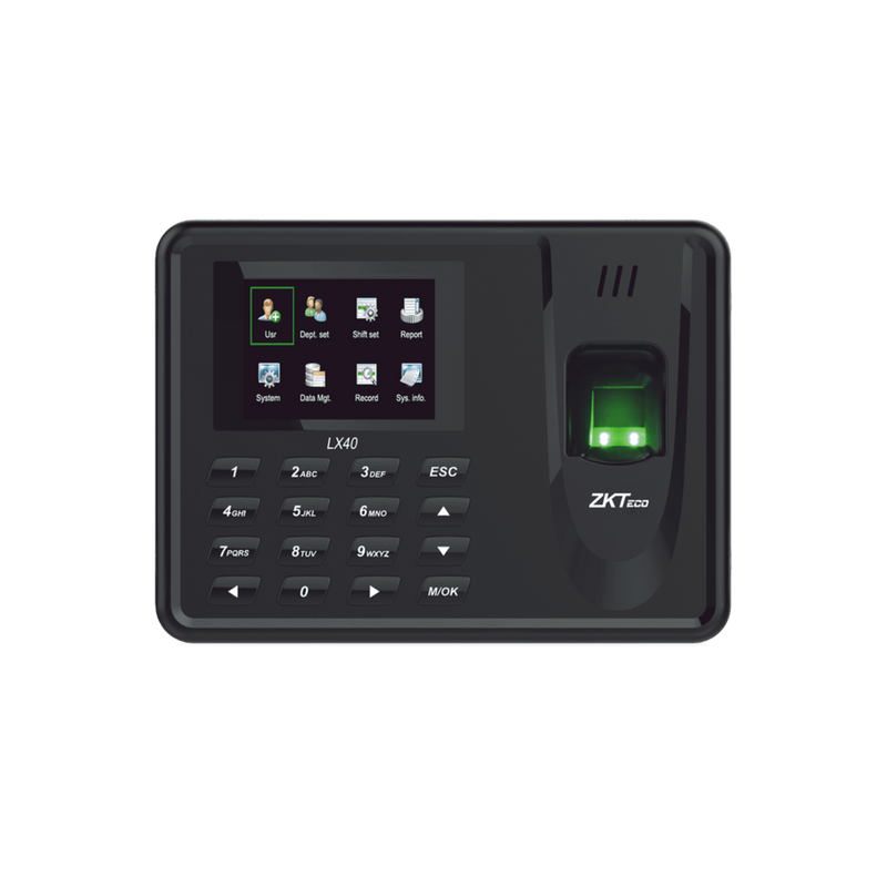 LX40ZI Lector de Huella con Teclado para Control de Asistencia, 500 Huellas, Genera Reporte por USB en Excel, Descarga mediante memoria USB /  (solo en idioma ingles)