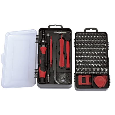 Juego de Reparación de Pantallas o Dispositivos Electrónicos de Uso Fino con 115 piezas con Estuche de Almacenaje. - Toer